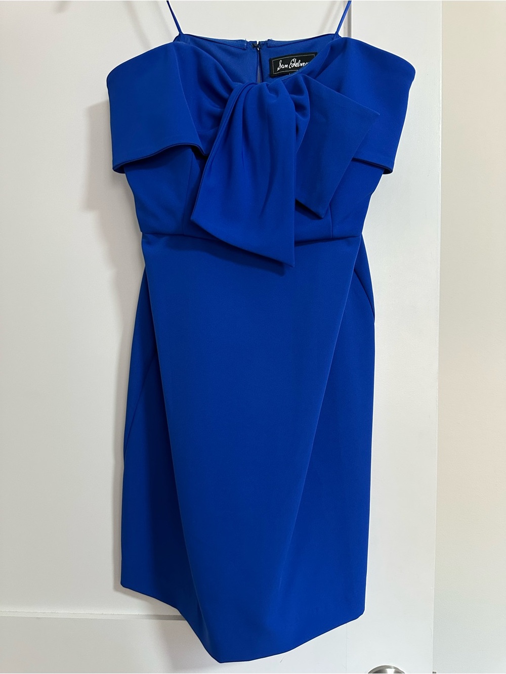 Sam Edelman Royal Blue Strapless Bow-Front Sheath Dress
